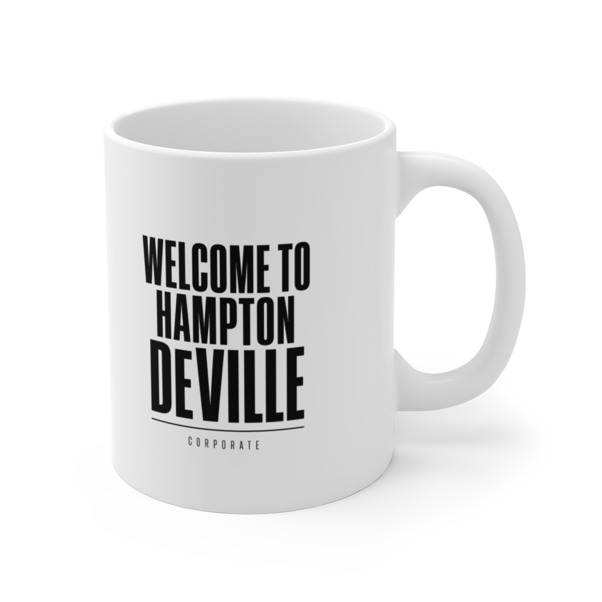 Corporate "Welcome to Hampton DeVille" White Mug